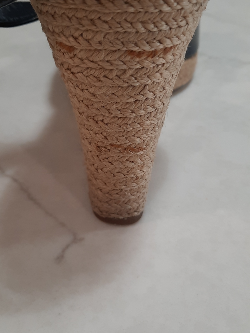 Prada Black Leather Bow Wedge Espadrilles - Picture 3 of 6